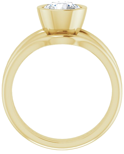 Sužadėtuvių Žiedas „Bezel-Set Solitaire“ 585 Geltonojo Aukso Round 7mm (7)