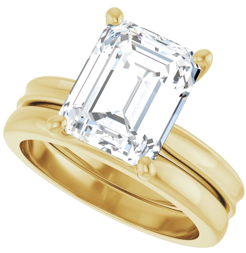 Sužadėtuvių Žiedas 14k yellow gold Emerald 10mm x 8mm (10)