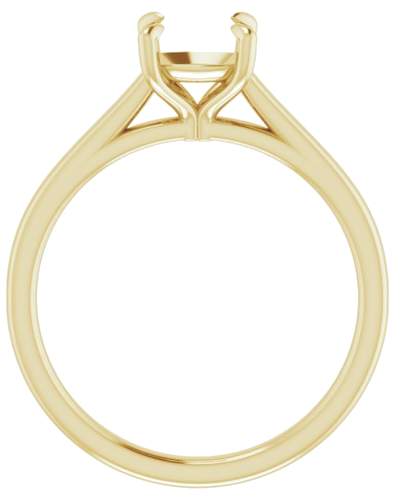 14K Yellow  6 mm Cushion Solitaire Engagement Ring Mounting (2)