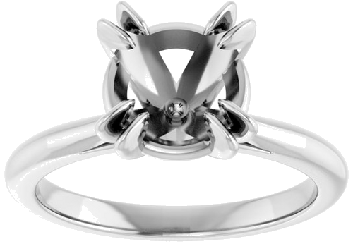 Sužadėtuvių Žiedas „Double Claw-Prong Solitaire“ 14k white gold Round 8.2mm (3)
