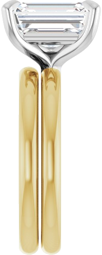 Sužadėtuvių Žiedas „Solitaire“ 18k yellow/white gold Emerald 10mm x 8mm (9)