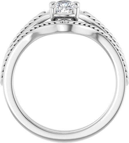 Sužadėtuvių Žiedas „Solitaire“ 14k white gold Pear 7mm x 4.5mm (7)