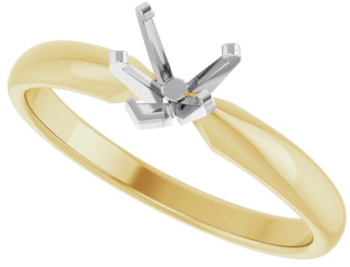 14K Yellow White 5 x 5 mm Heart Solitaire Engagement Ring Mounting (5)