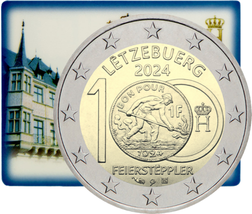 Монета от 2 евро Люксембургски франк Feierstëppler от 2024 г. BU (1)