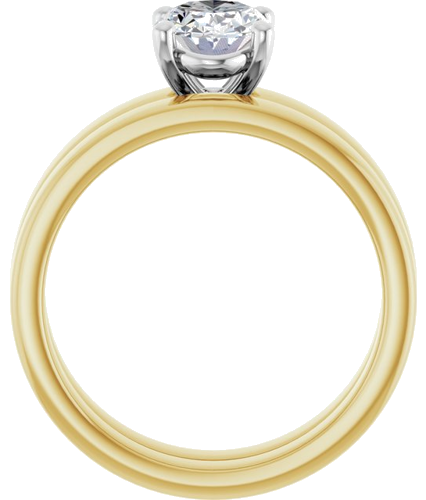 Sužadėtuvių Žiedas „Solitaire“ 14k yellow/white gold Oval 8mm x 6mm (7)