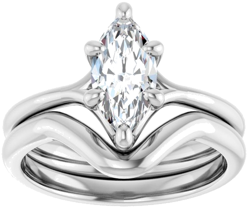 Sužadėtuvių Žiedas „Solitaire“ 585 Baltojo Aukso Marquise 10mm x 5mm (8)