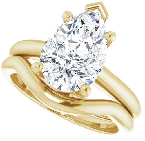 Sužadėtuvių Žiedas „V-End Prong“ 14k yellow gold Pear 12mm x 8mm (10)