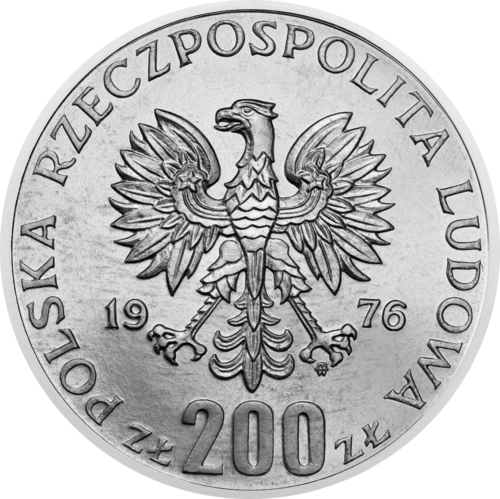200 злоти XXI летни олимпийски игри Полша 1976 сребърна монета (2)