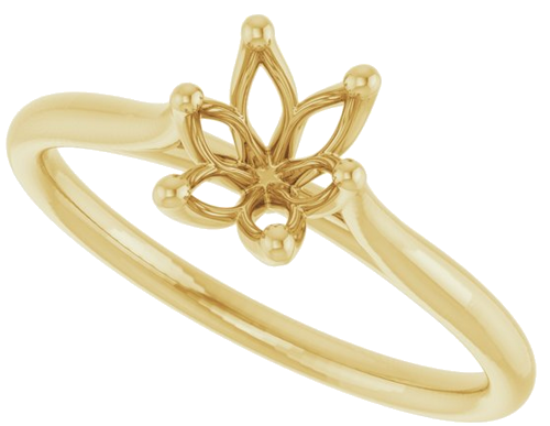 14K Yellow 7x5 mm Oval Engagement Ring Mounting (5)