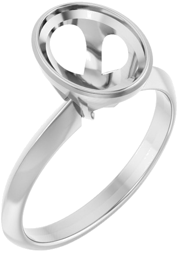 Sužadėtuvių Žiedas „Bezel-Set Solitaire“ 950 Platinos Oval 9mm x 7mm (1)