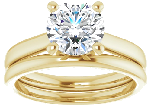 14K Yellow 7.4 mm Round Engagement Ring Mounting (8)