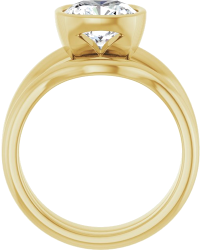 Sužadėtuvių Žiedas „Bezel-Set Solitaire“ 14k yellow gold Cushion 8mm (7)