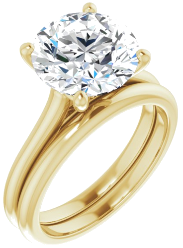 Sužadėtuvių Žiedas „Solitaire“ 585 Geltonojo Aukso Round 10mm (6)