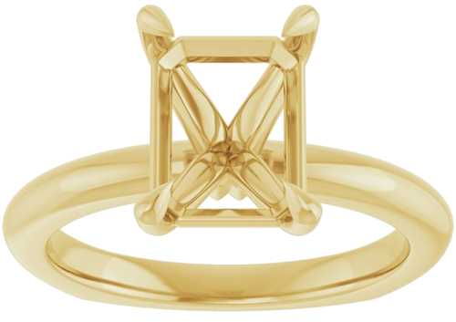 Sužadėtuvių Žiedas „Claw-Prong Euro Shank“ 14k yellow gold Emerald 9mm x 7mm (3)