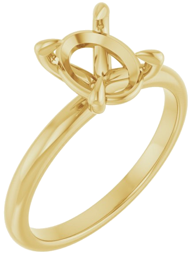 Sužadėtuvių Žiedas „Solitaire“ 585 Geltonojo Aukso Oval 9mm x 7mm (1)