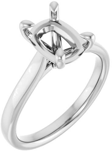 Sužadėtuvių Žiedas „Claw-Prong Solitaire“ 14k white gold Elongated Cushion 9mm x 7mm (1)