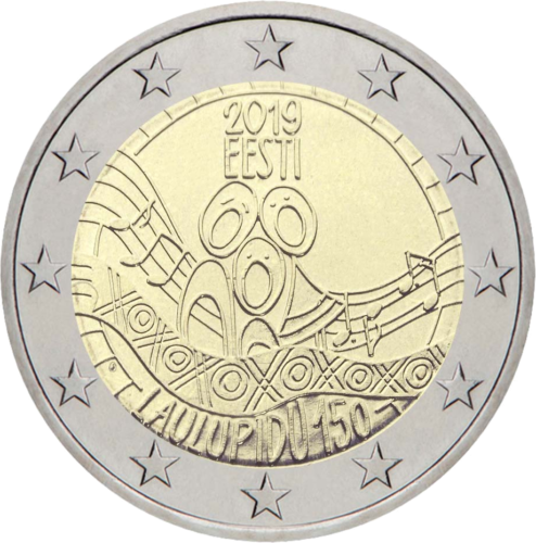 2019 Igaunijas Dziesmu svētku 2 eiro monēta (1)