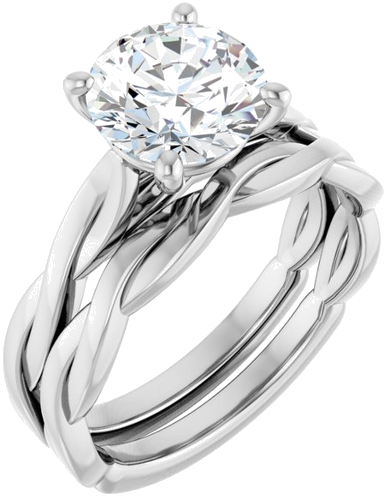 Sužadėtuvių Žiedas „Infinity-Inspired“ 14k white gold Round 8mm (6)