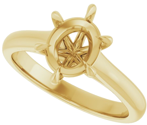 Sužadėtuvių Žiedas „Claw-Prong“ 14k yellow gold Oval 9mm x 7mm (5)
