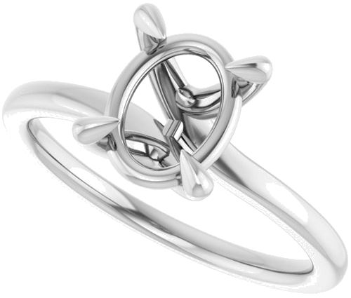 Sužadėtuvių Žiedas 14k white gold Oval 9mm x 7mm (5)