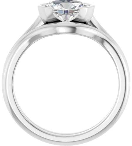 14K White 8x6 mm Oval Solitaire Engagement Ring Mounting (6)