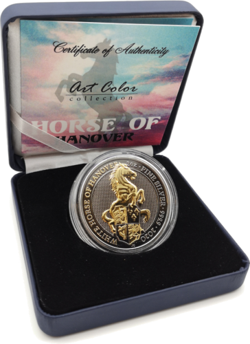 2 oz Хановерски кон (Art of Color collection) цветна сребърна монета от 5 паунда (4)