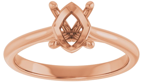 14K Rose 8x6 mm Oval Solitaire Engagement Ring Mounting (3)