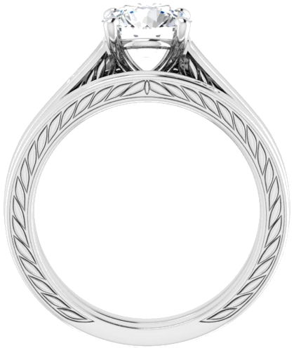 14K White  7 mm Round Solitaire Engagement Ring Mounting (7)