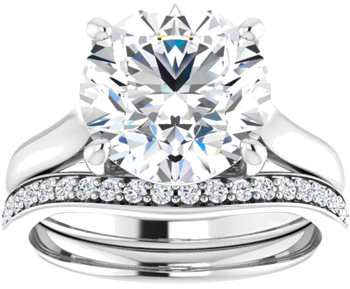 18K White 10 mm Round Solitaire Engagement Ring Mounting (8)