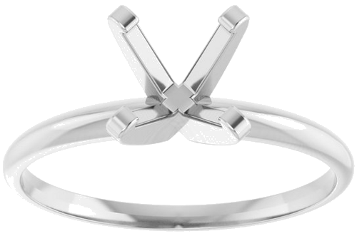 14K White 5 x 5 mm Square Ultra-Lightweight Solitaire Engagement Ring Mounting (3)