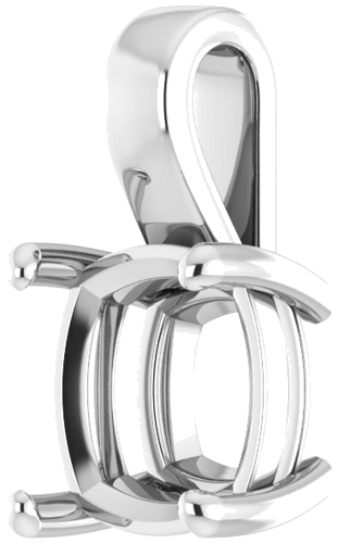 Sterling Silver 11 mm Cushion Pendant Mounting (2)