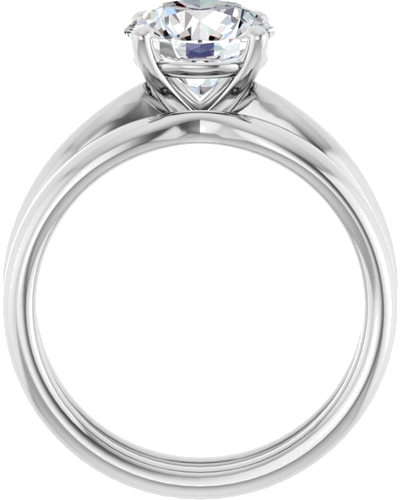 14K White  8 mm Round Solitaire Engagement Ring Mounting (7)