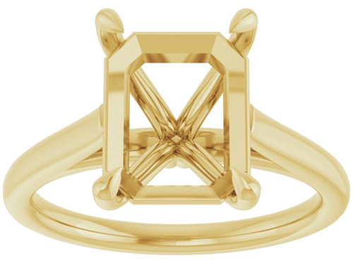 Sužadėtuvių Žiedas „Claw-Pong“ 14k yellow gold Emerald 10mm x 8mm (3)