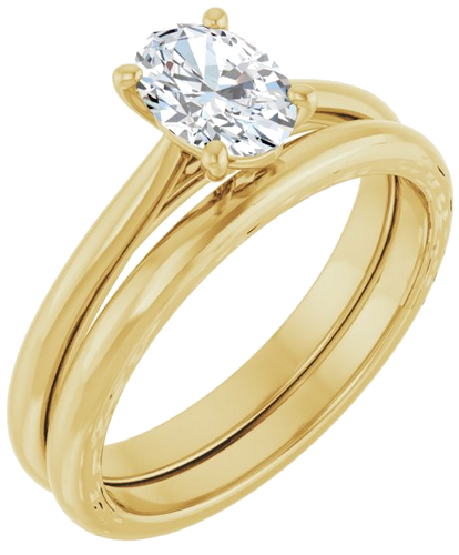 Sužadėtuvių Žiedas „Solitaire“ 10k yellow gold Oval 7mm x 5mm (6)