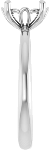 14K White 8x6 mm Oval Solitaire Engagement Ring Mounting (4)