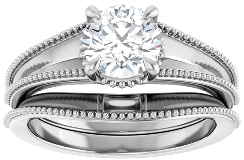 Sužadėtuvių Žiedas „Claw-Prong Solitaire“ 14k white gold Round 6.5mm (8)