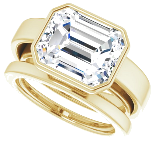 Sužadėtuvių Žiedas „Bezel-Set Solitaire“ 14k yellow gold Emerald 11mm x 9mm (10)