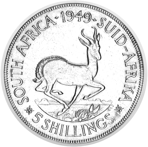 5 Shillings 1949 South Africa Silver Coin (1)