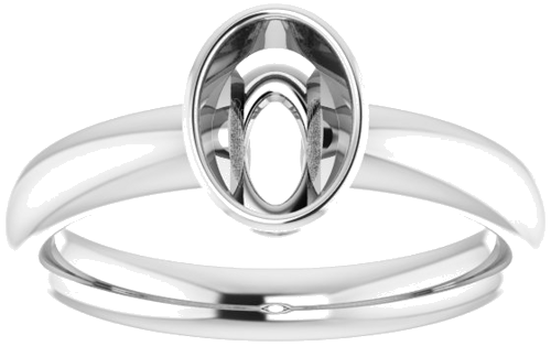 14K White 7x5 mm Oval Engagement Ring Mounting (3)