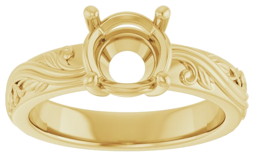 Sužadėtuvių Žiedas „Solitaire Sculptural“ 14k yellow gold Round 7.4mm (3)