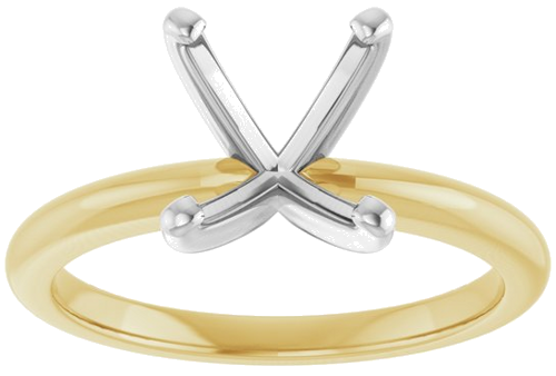 18K Yellow   Platinum  10x8 mm Oval Solitaire Engagement Ring Mounting (3)