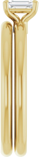 Sužadėtuvių Žiedas „Claw-Prong Euro Shank“ 10k yellow gold Emerald 5mm x 3mm (9)