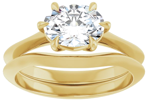 Sužadėtuvių Žiedas „Claw-Prong Solitaire“ 14k yellow gold Oval 8mm x 6mm (8)