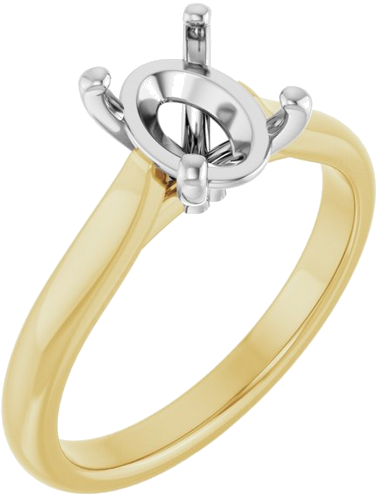 Sužadėtuvių Žiedas 14k yellow/white gold Oval 8.5mm x 6.5mm (1)