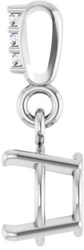 Pakabukas „Accented“ 585 Baltojo Aukso Round 6.5mm (3)