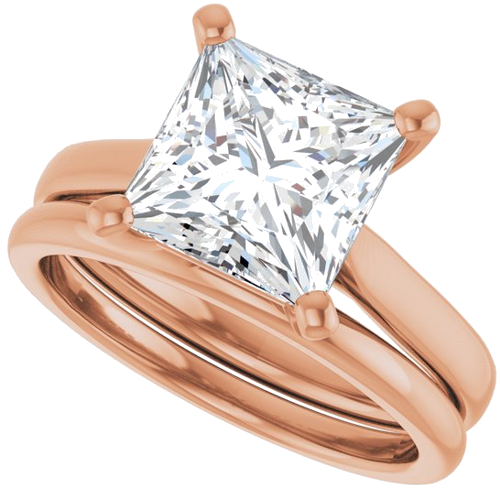Sužadėtuvių Žiedas 14k rose gold Square 8mm (10)