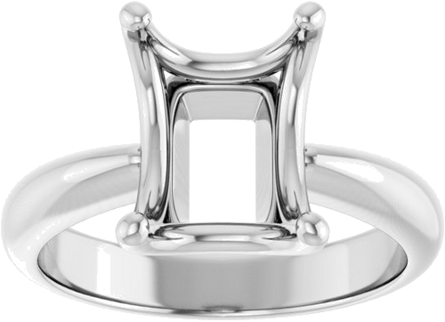Sužadėtuvių Žiedas „Solitaire Crown-Inspired“ 14k white gold Emerald 10mm x 8mm (3)