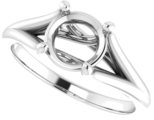 Sužadėtuvių Žiedas „Solitaire“ 14k white gold Round 7mm (5)