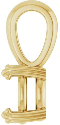 Pakabukas „Decorative Prong Solitaire“ 14k yellow gold Round 7.4mm (3)