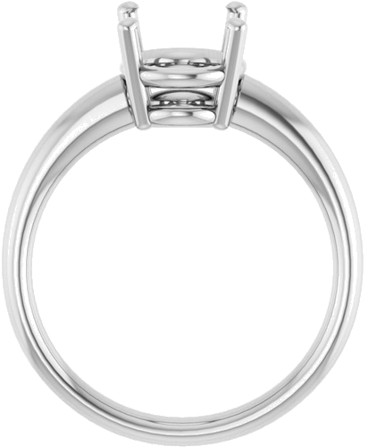 14K White 10x8 mm Oval Engagement Ring Mounting (2)
